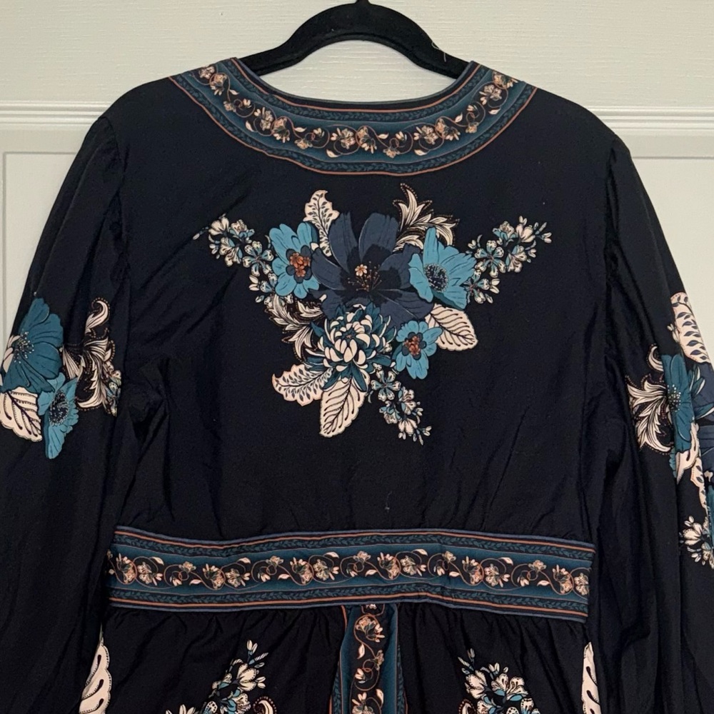 Farm Rio NEW Blossom Tapestry Black Midi Dress - Picture 12 of 15